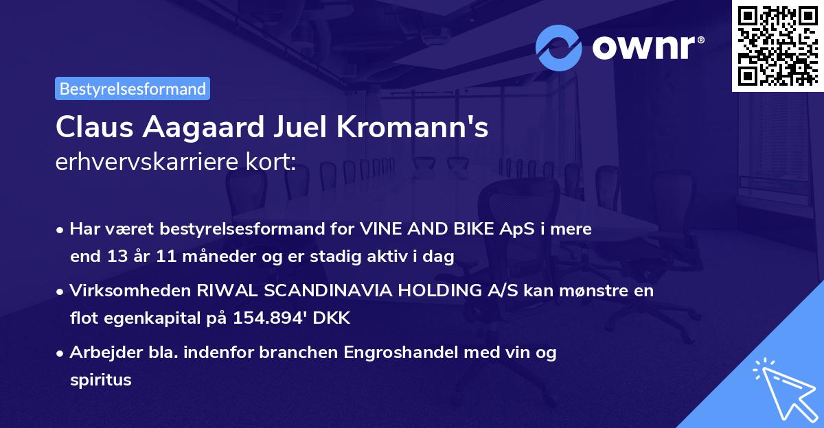 Claus Aagaard Juel Kromann's erhvervskarriere kort