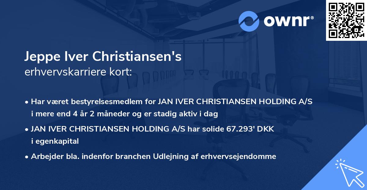 Jeppe Iver Christiansen's erhvervskarriere kort