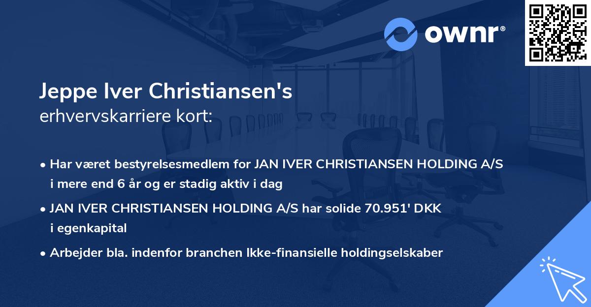 Jeppe Iver Christiansen's erhvervskarriere kort