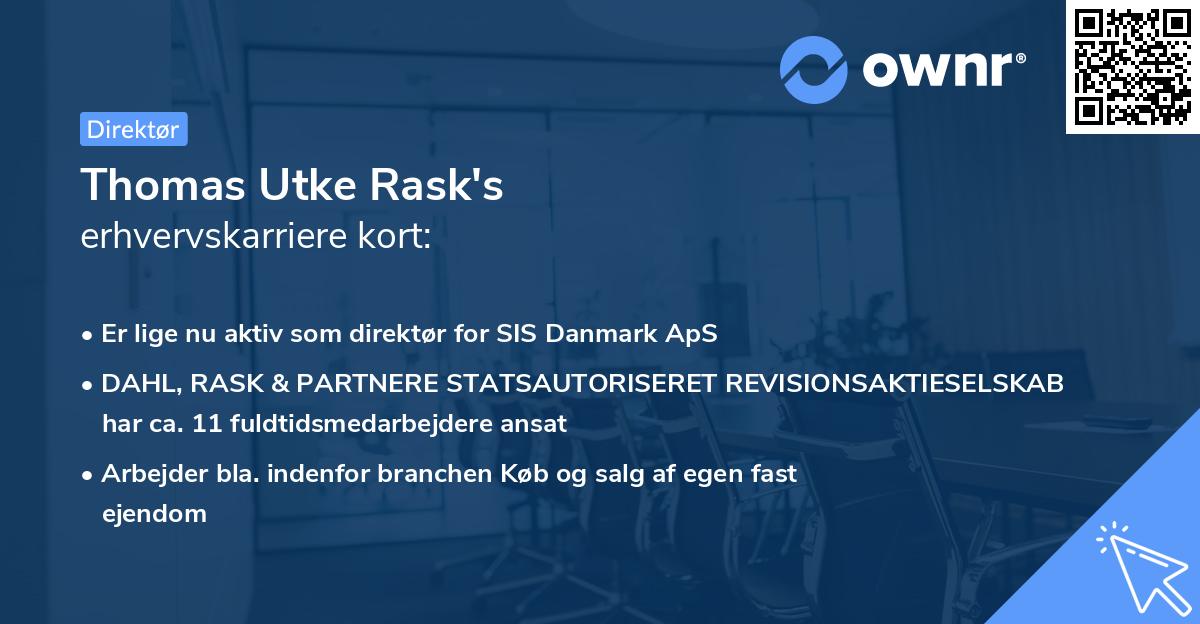 Thomas Utke Rask's erhvervskarriere kort