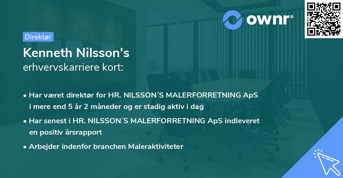 Kenneth Nilsson's erhvervskarriere kort