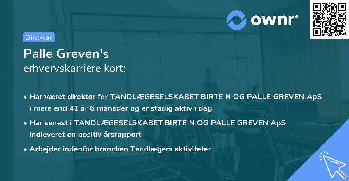 Palle Greven's erhvervskarriere kort