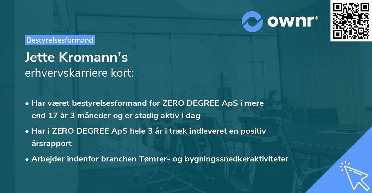Jette Kromann's erhvervskarriere kort
