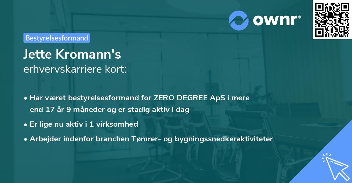 Jette Kromann's erhvervskarriere kort