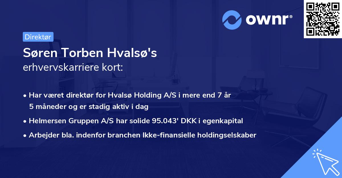 Søren Torben Hvalsø's erhvervskarriere kort