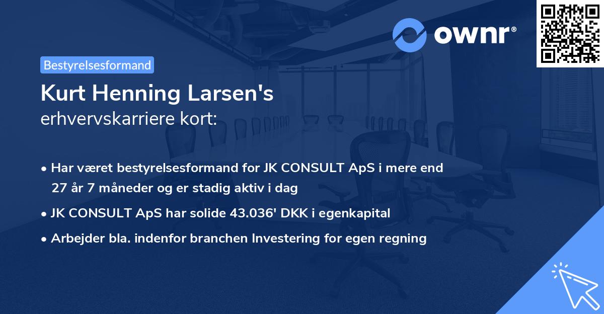 Kurt Henning Larsen's erhvervskarriere kort