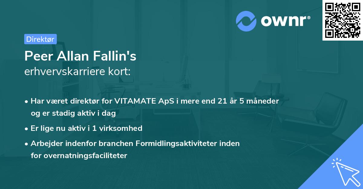 Peer Allan Fallin's erhvervskarriere kort