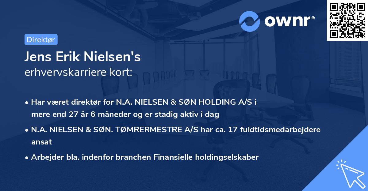 Jens Erik Nielsen's erhvervskarriere kort