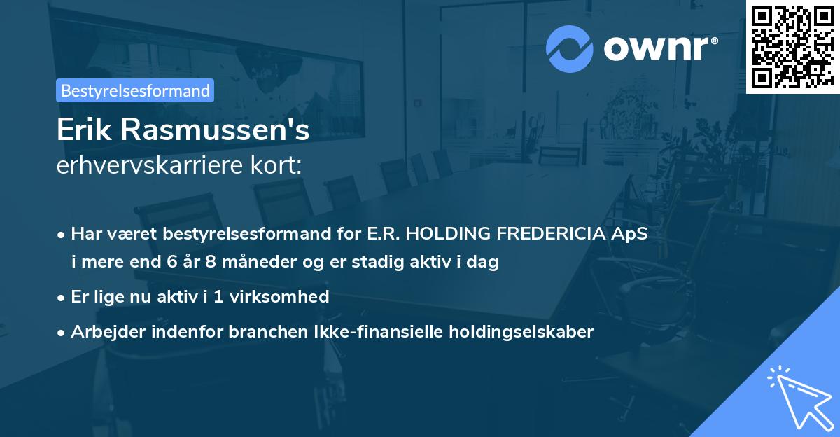 Erik Rasmussen's erhvervskarriere kort