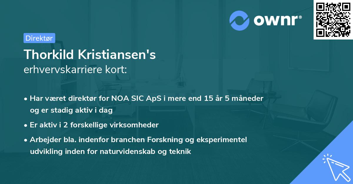 Thorkild Kristiansen's erhvervskarriere kort