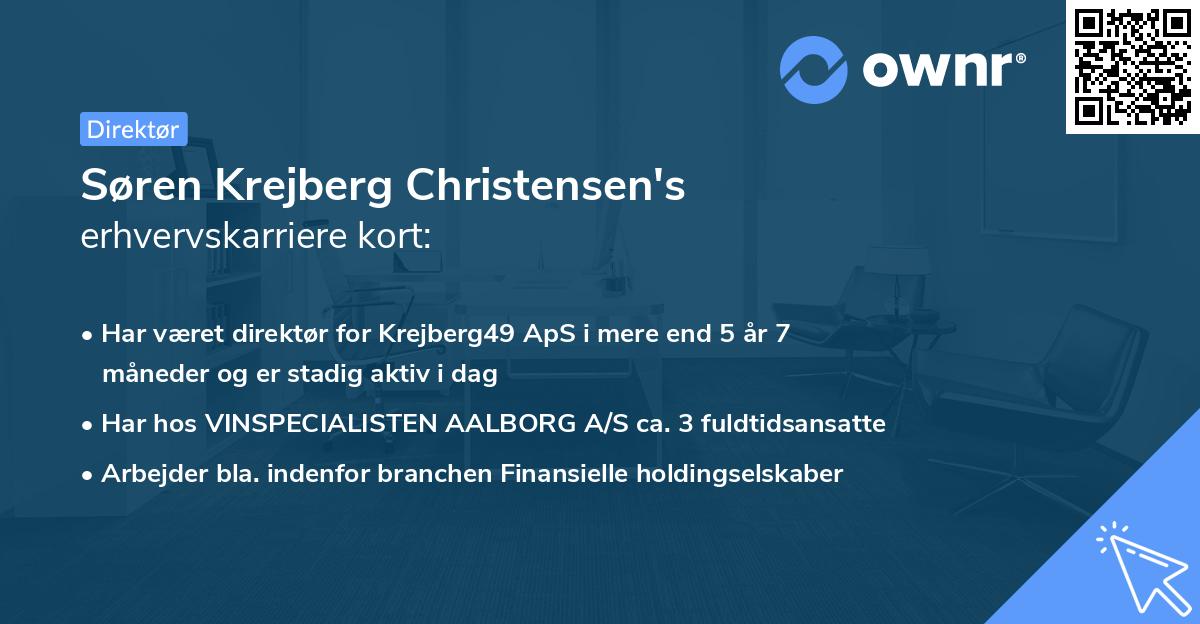 Søren Krejberg Christensen's erhvervskarriere kort