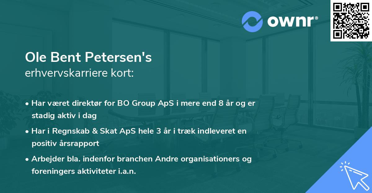 Ole Bent Petersen's erhvervskarriere kort