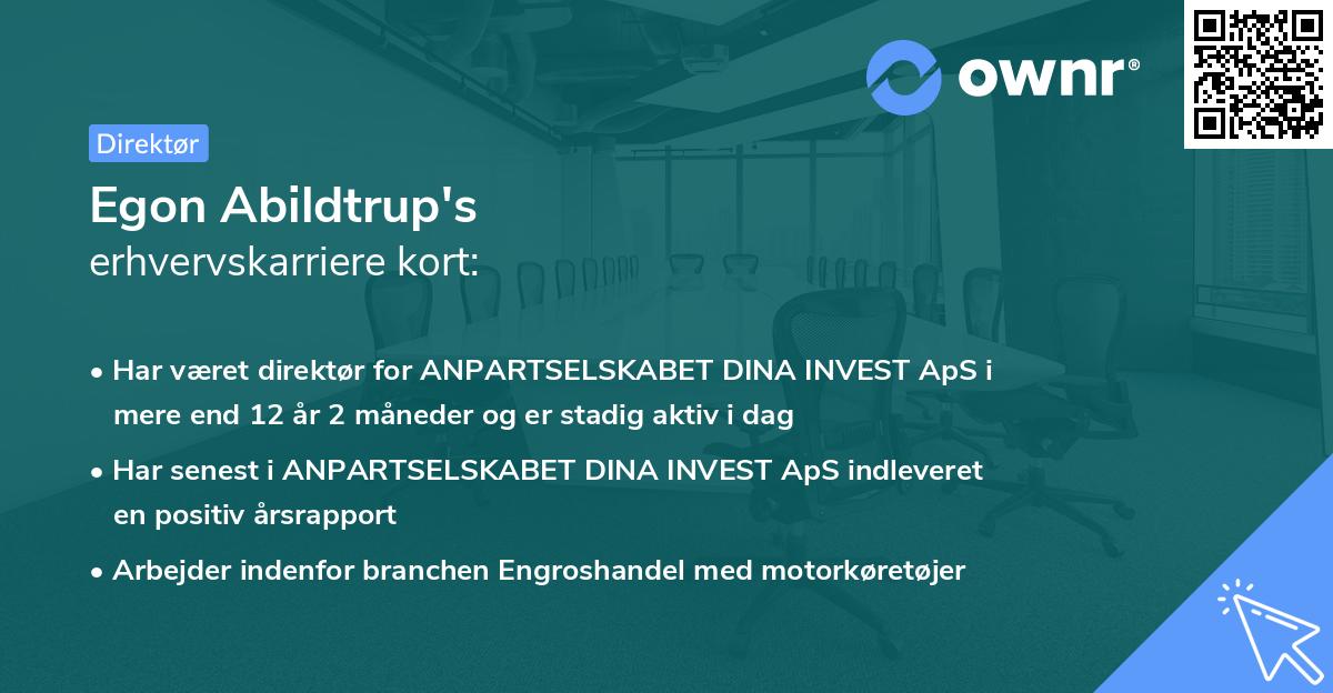 Egon Abildtrup's erhvervskarriere kort