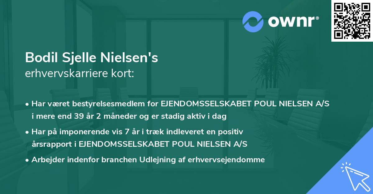Bodil Sjelle Nielsen's erhvervskarriere kort