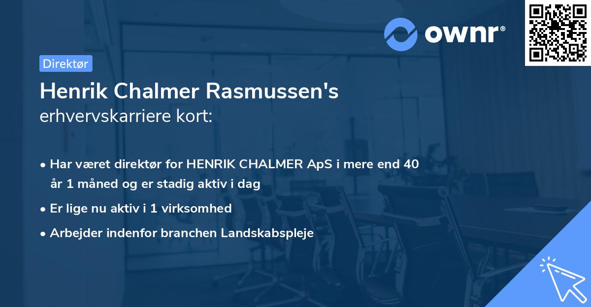 Henrik Chalmer Rasmussen's erhvervskarriere kort