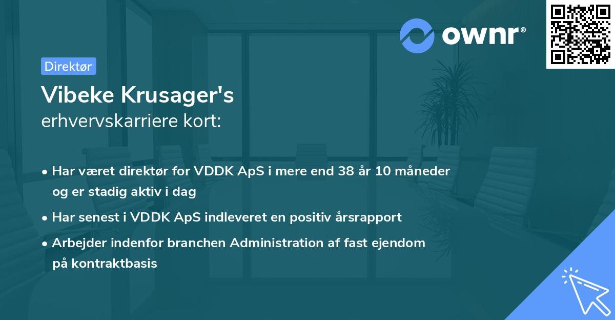 Vibeke Krusager's erhvervskarriere kort