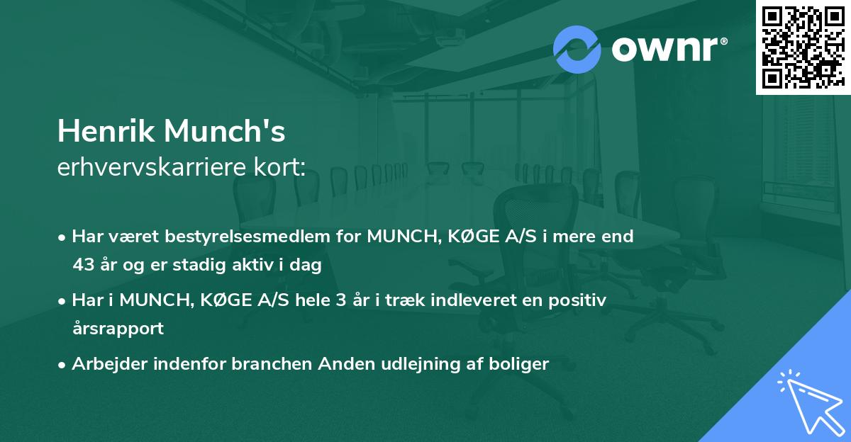 Henrik Munch's erhvervskarriere kort