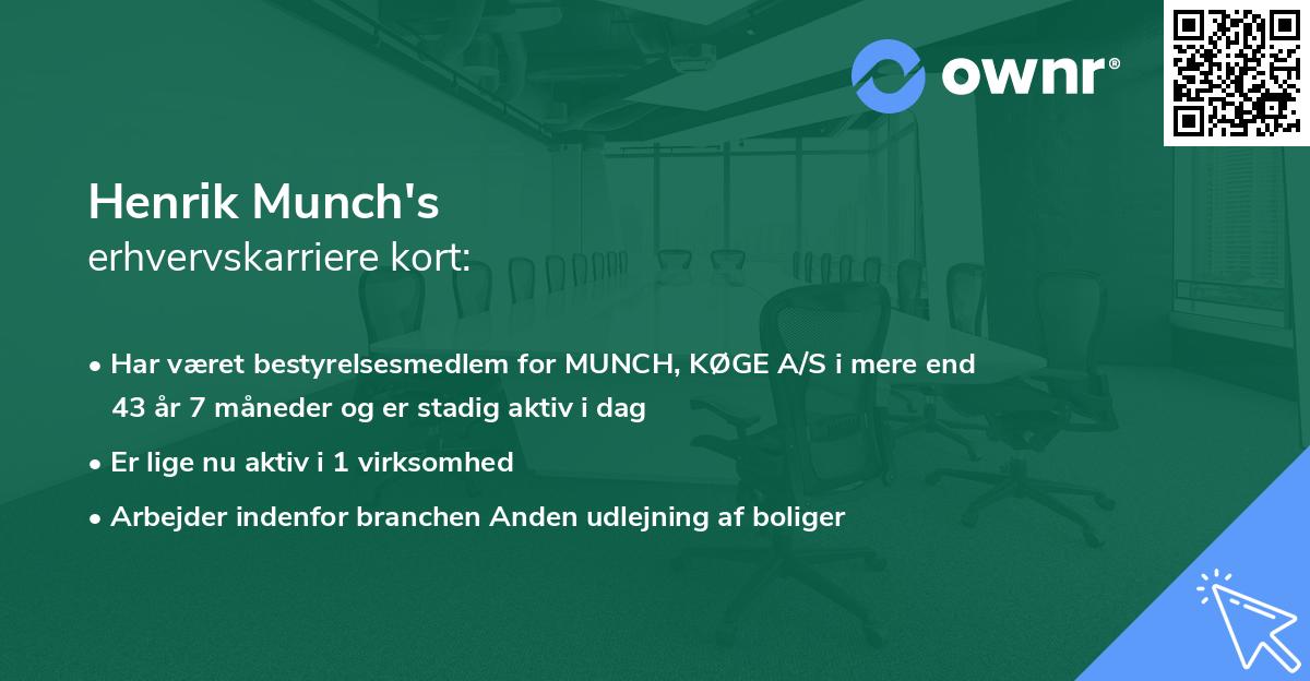 Henrik Munch's erhvervskarriere kort