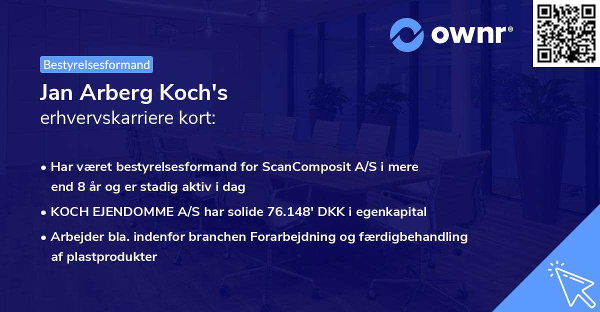 Jan Arberg Koch's erhvervskarriere kort
