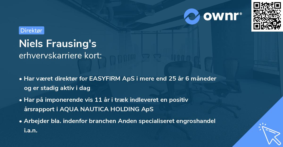 Niels Frausing's erhvervskarriere kort
