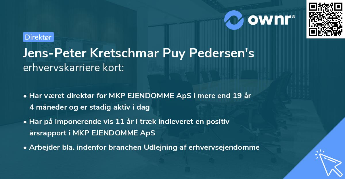 Jens-Peter Kretschmar Puy Pedersen's erhvervskarriere kort