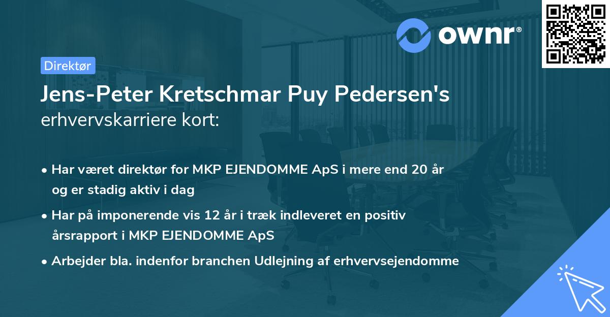 Jens-Peter Kretschmar Puy Pedersen's erhvervskarriere kort