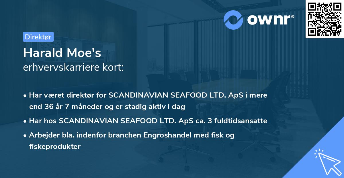 Harald Moe's erhvervskarriere kort