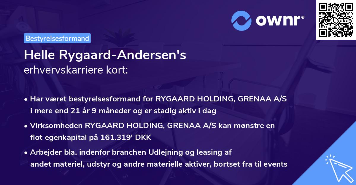 Helle Rygaard-Andersen's erhvervskarriere kort