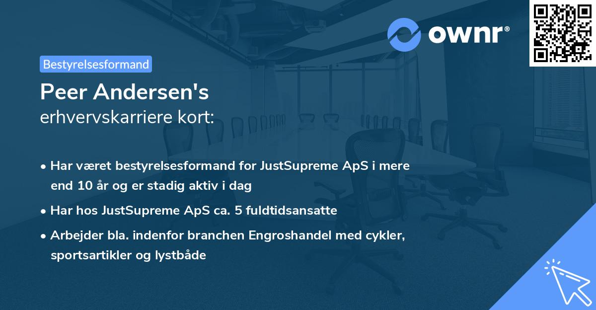 Peer Andersen's erhvervskarriere kort