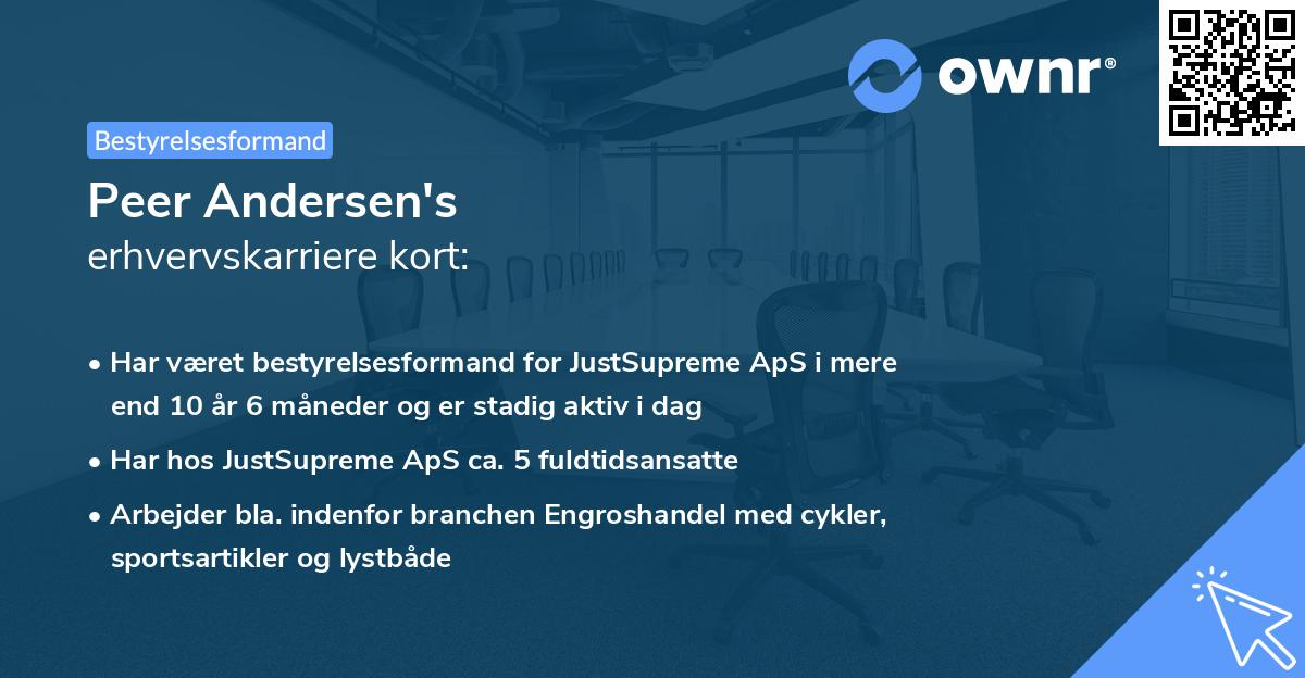 Peer Andersen's erhvervskarriere kort