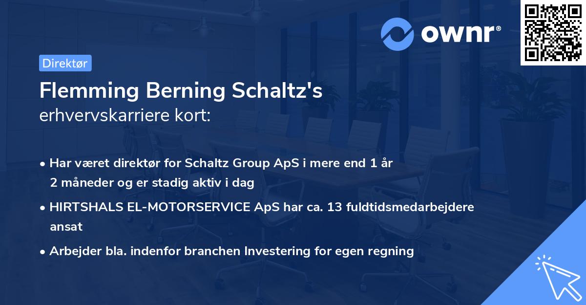 Flemming Berning Schaltz's erhvervskarriere kort