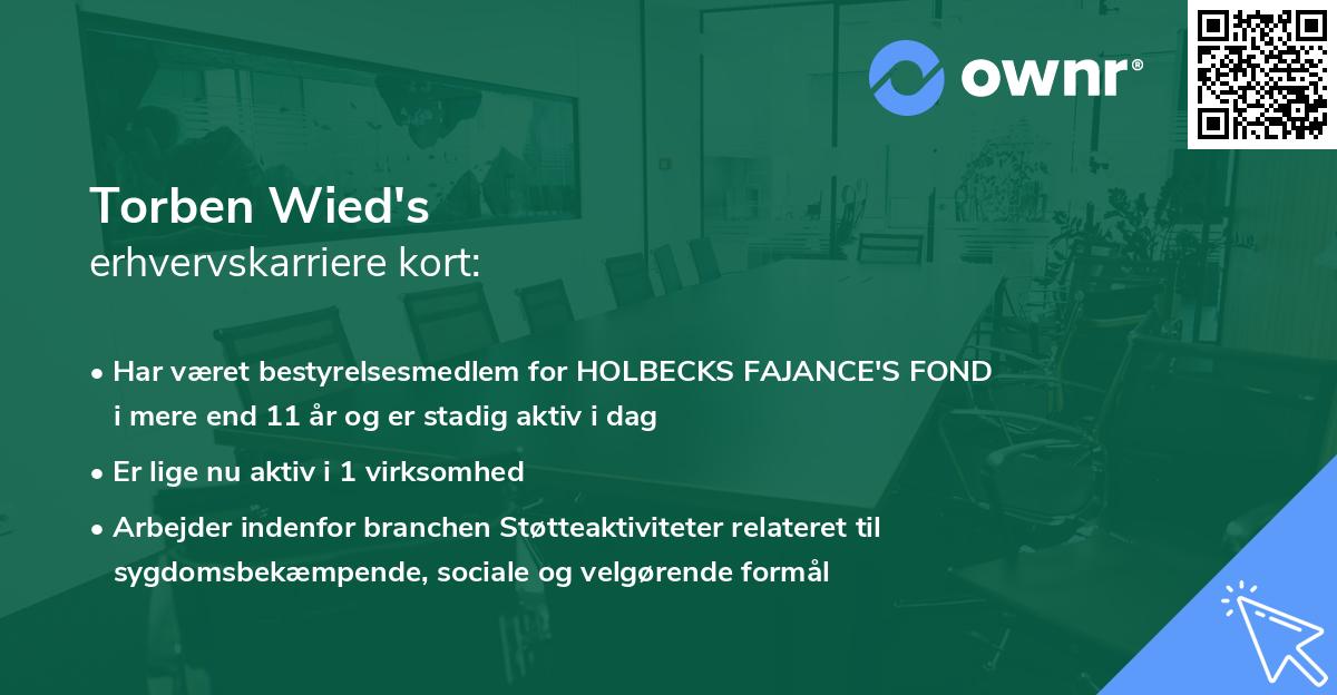 Torben Wied's erhvervskarriere kort