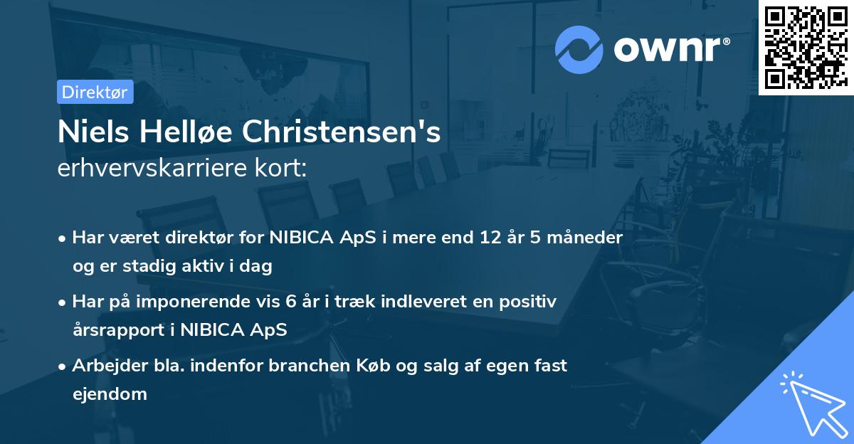 Niels Helløe Christensen's erhvervskarriere kort