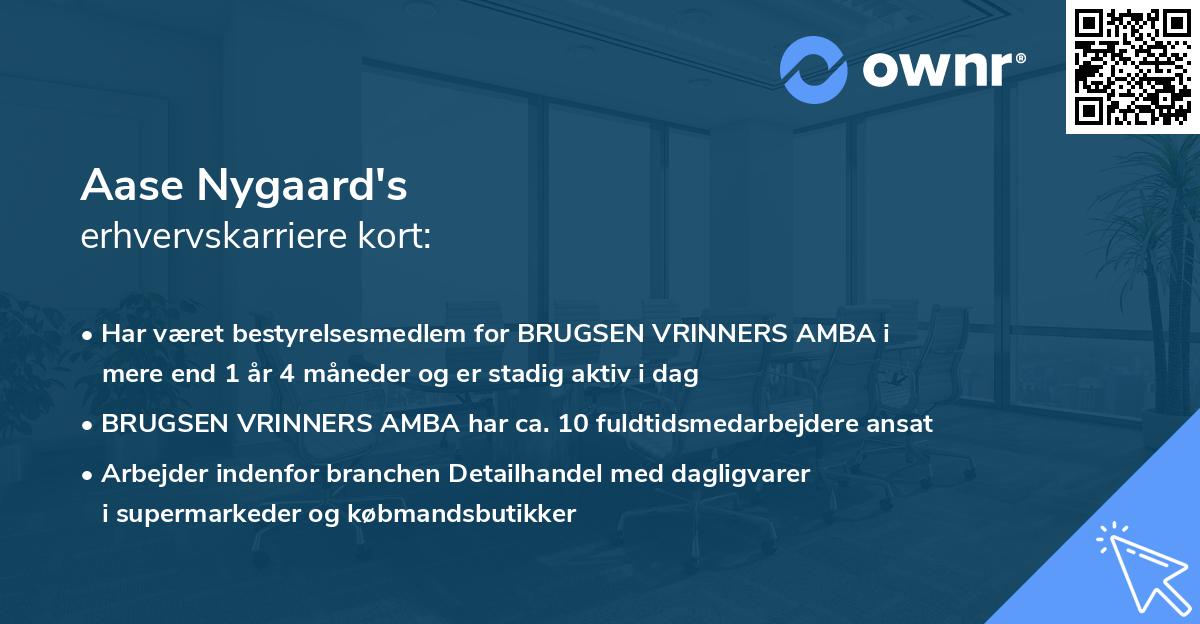 Aase Nygaard's erhvervskarriere kort
