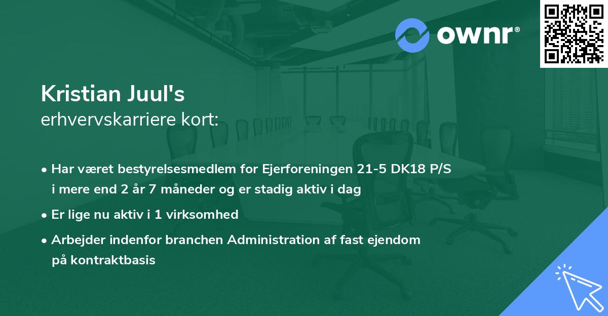 Kristian Juul's erhvervskarriere kort