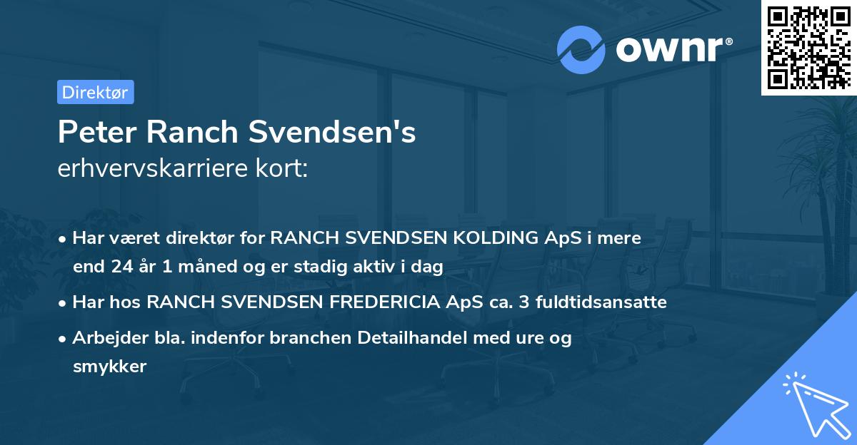 Peter Ranch Svendsen's erhvervskarriere kort