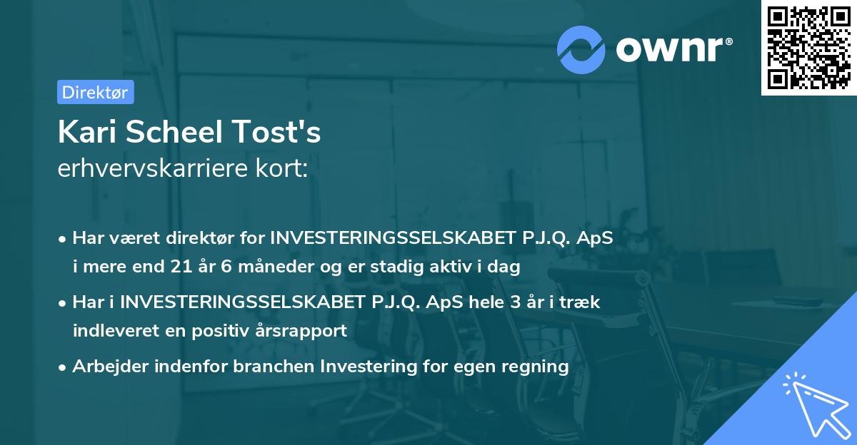 Kari Scheel Tost's erhvervskarriere kort