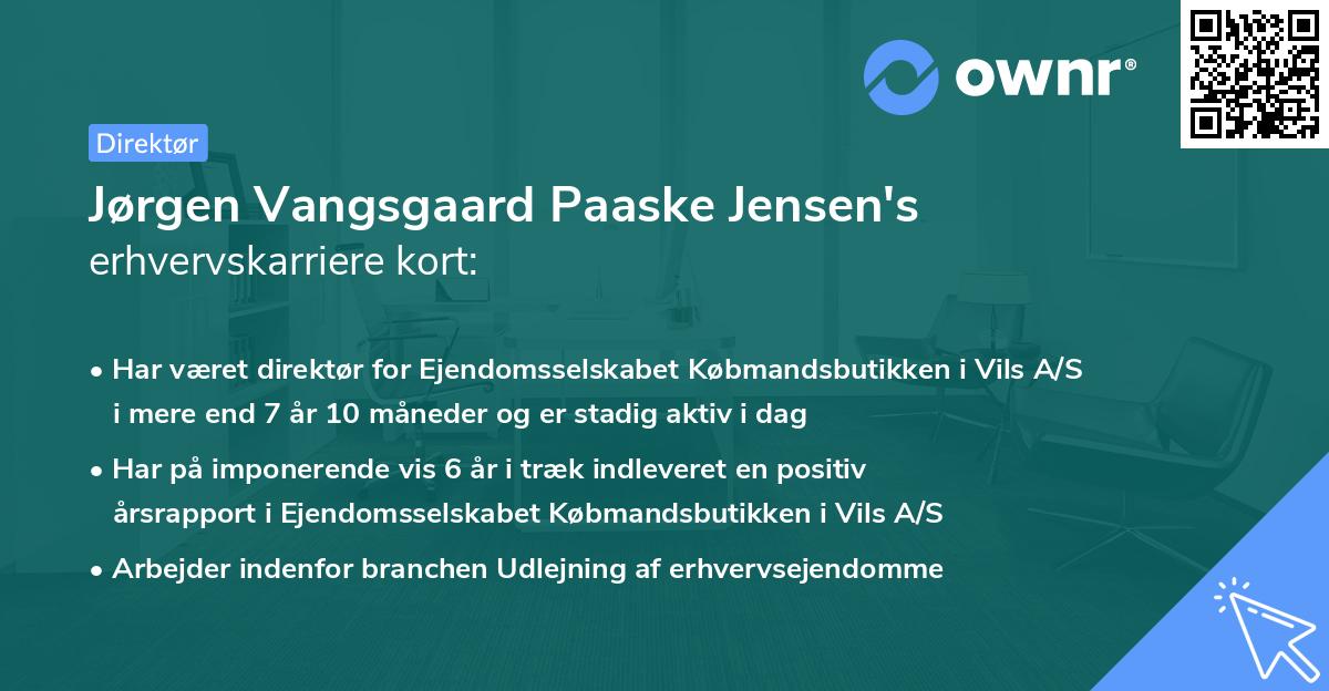 Jørgen Vangsgaard Paaske Jensen's erhvervskarriere kort