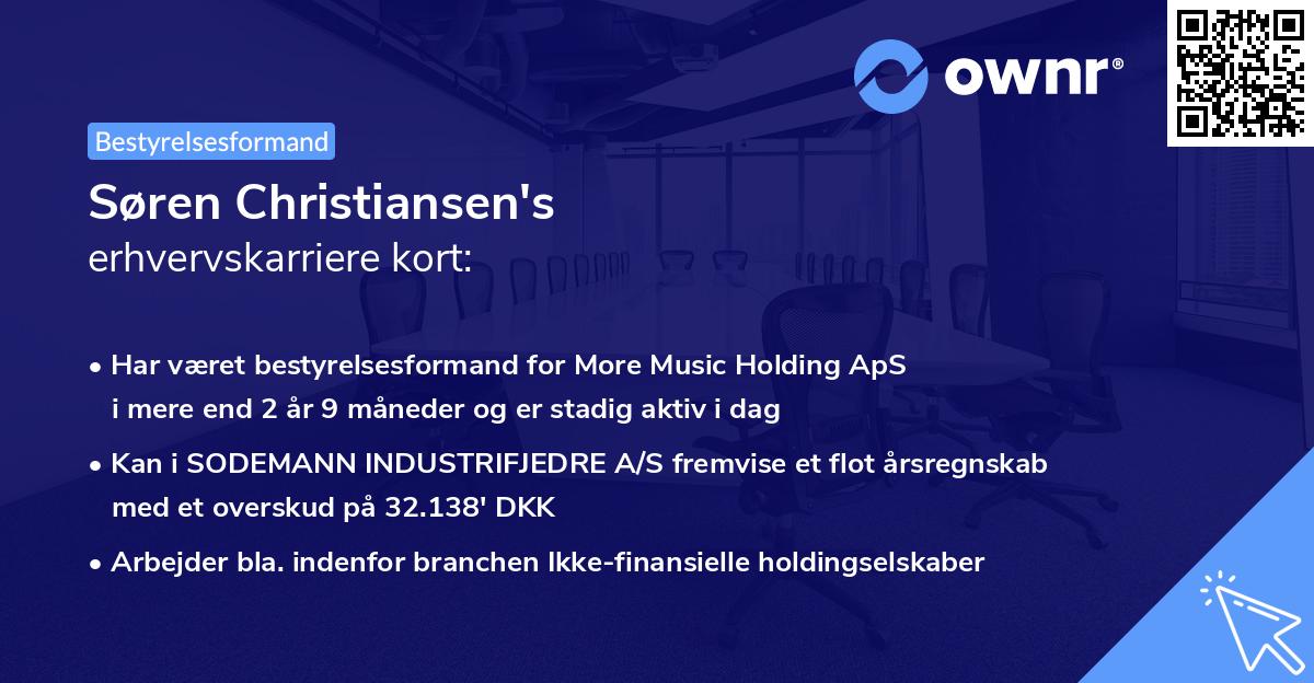 Søren Christiansen's erhvervskarriere kort