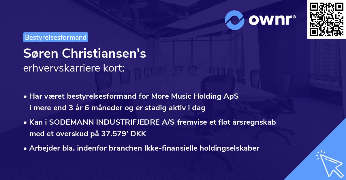 Søren Christiansen's erhvervskarriere kort