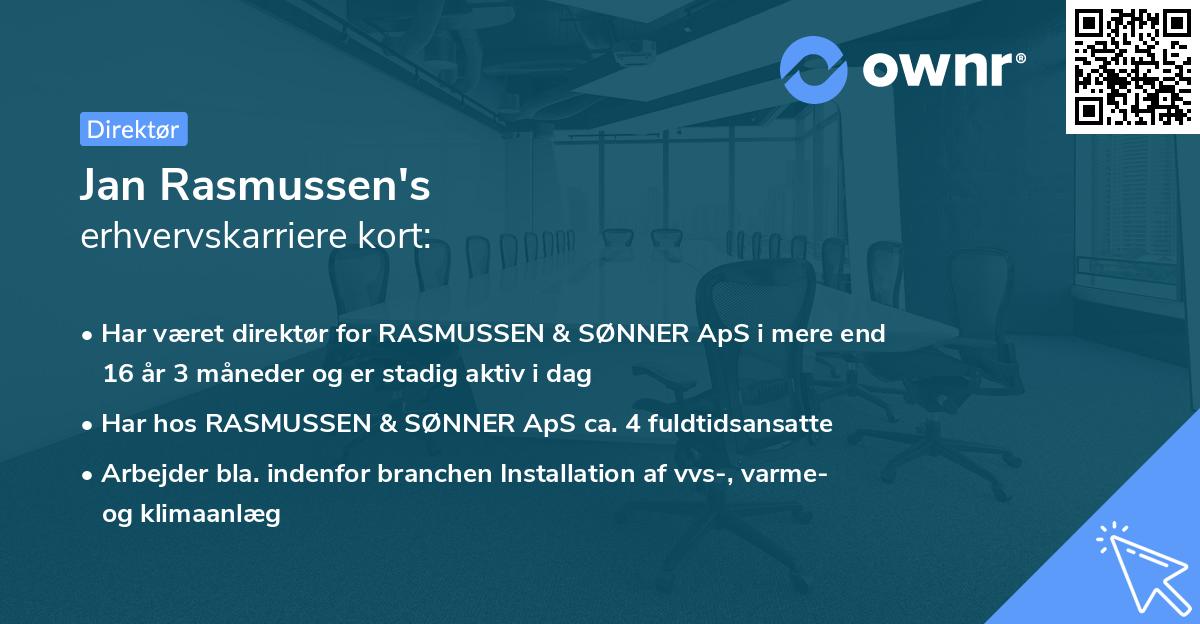 Jan Rasmussen's erhvervskarriere kort