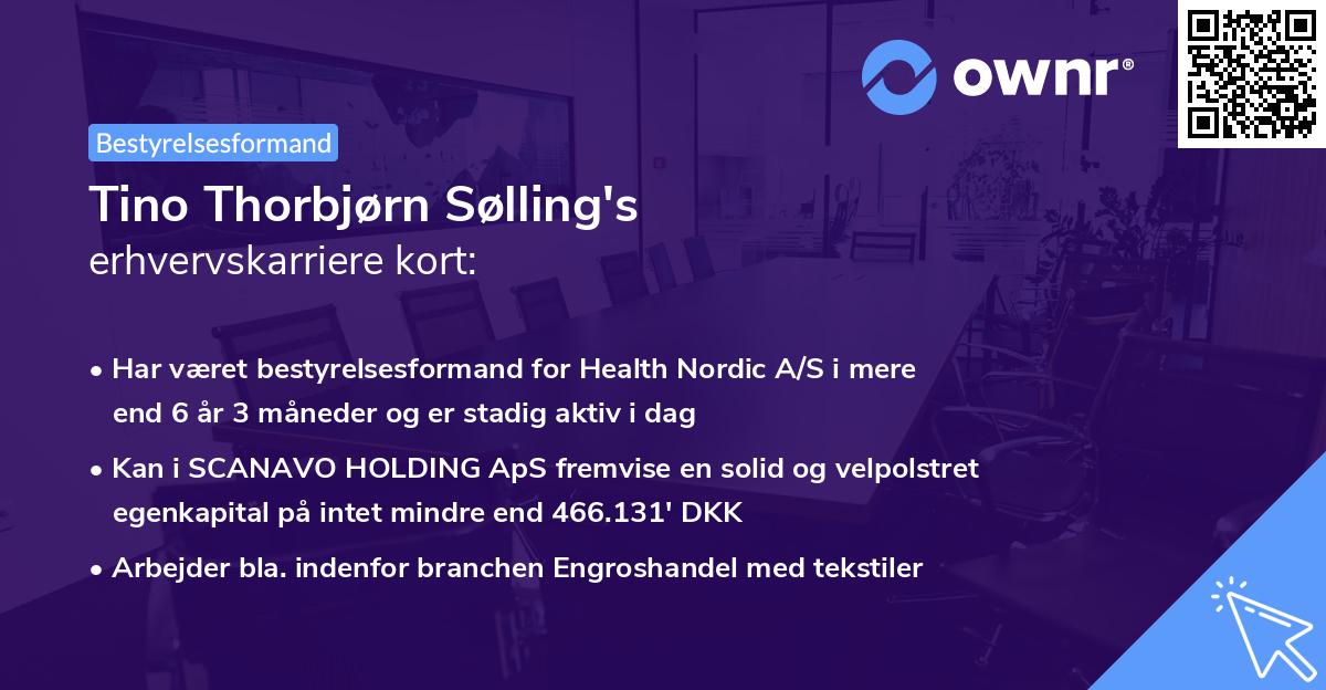 Tino Thorbjørn Sølling's erhvervskarriere kort
