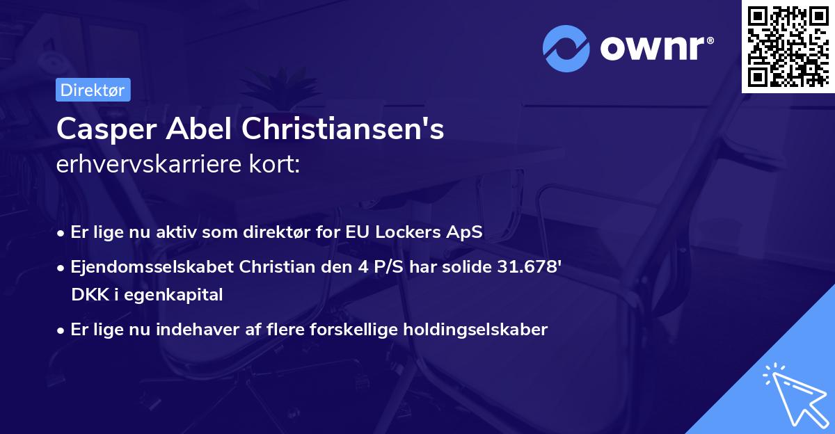 Casper Abel Christiansen's erhvervskarriere kort