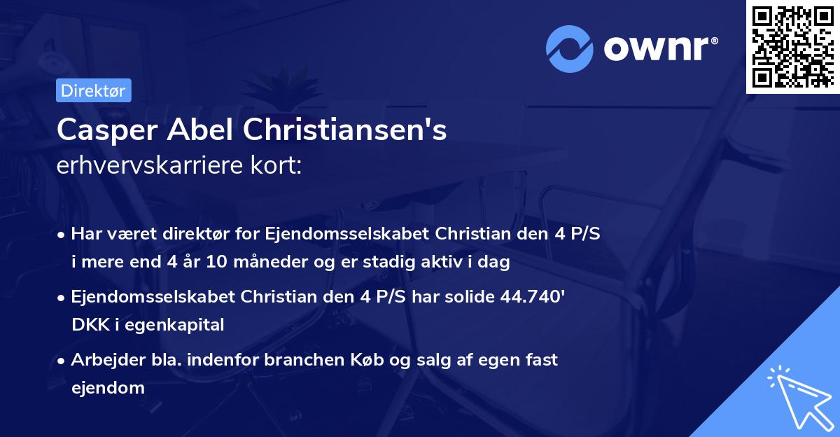 Casper Abel Christiansen's erhvervskarriere kort