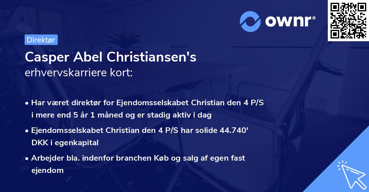 Casper Abel Christiansen's erhvervskarriere kort