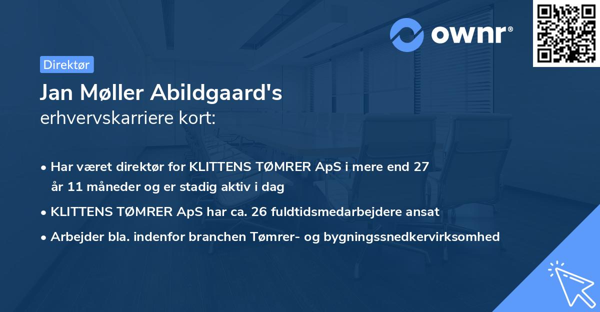 Jan Møller Abildgaard's erhvervskarriere kort