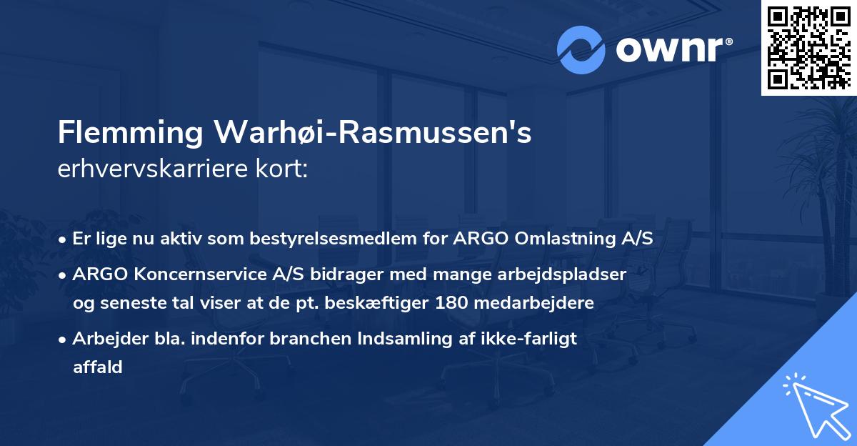 Flemming Warhøi-Rasmussen's erhvervskarriere kort