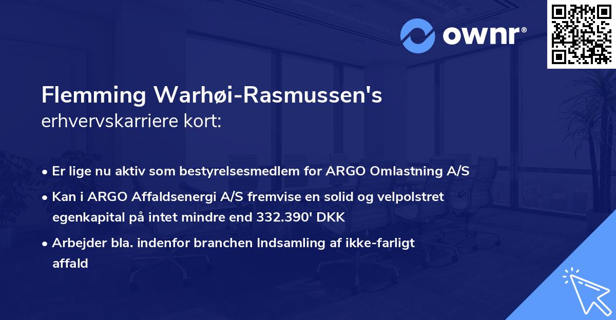 Flemming Warhøi-Rasmussen's erhvervskarriere kort