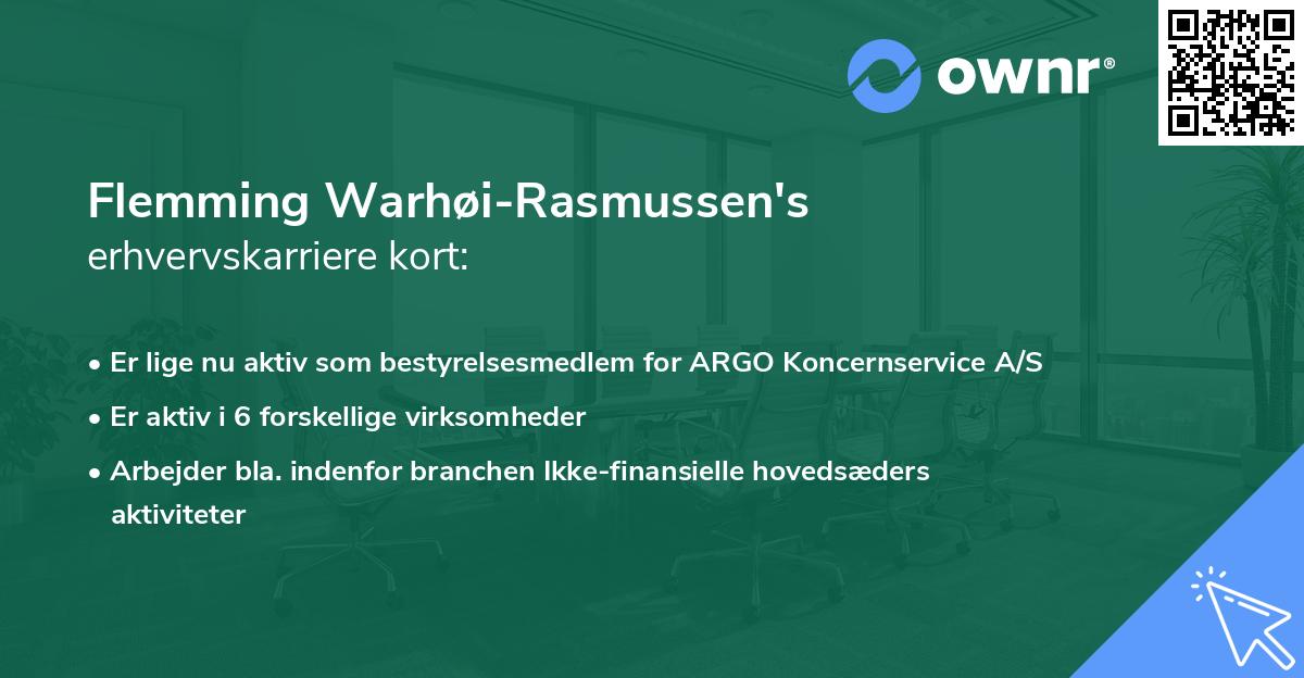 Flemming Warhøi-Rasmussen's erhvervskarriere kort
