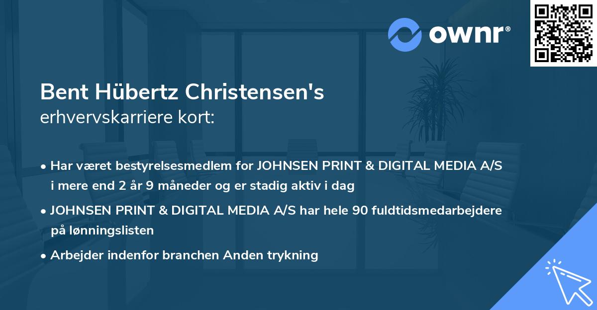 Bent Hübertz Christensen's erhvervskarriere kort
